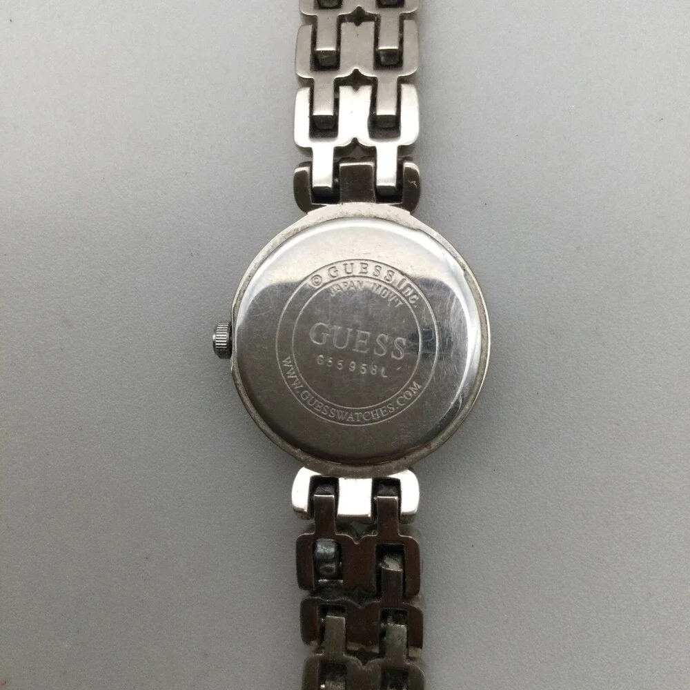 Vtg Guess Watch Women 20mm Silver Rose Gold Two Tone New Battery 6.75" - Picture 13 of 15